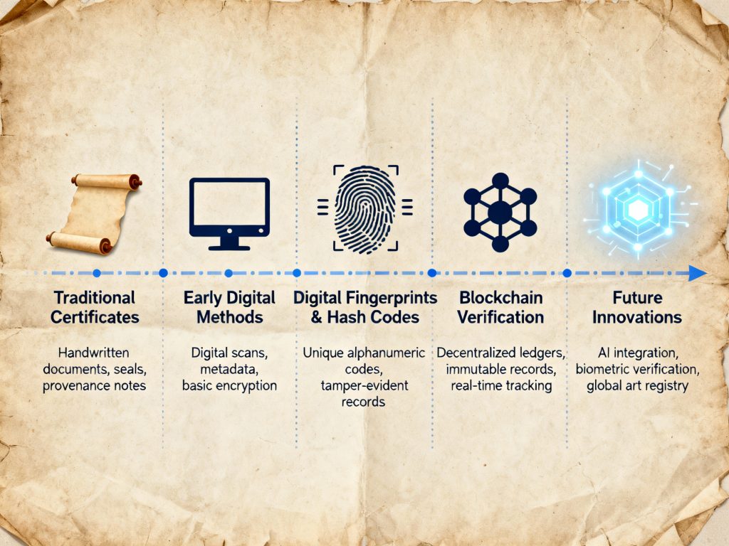 회색 정장을 입은 남성이 대형 캔버스 앞에 서서 한쪽은 프로그래밍 코드가 있고 다른 쪽은 추상적인 로봇 형상이 그려진 예술 작품을 바라보며, 물음표와 저작권 기호가 떠 있는 AI 저작권 딜레마를 표현한 개념적 이미지