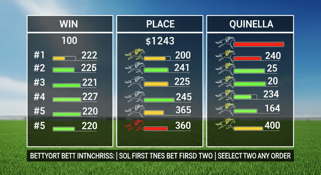 경마에서 승식별 배당률과 말 번호별 성적을 막대그래프로 나타낸 화면