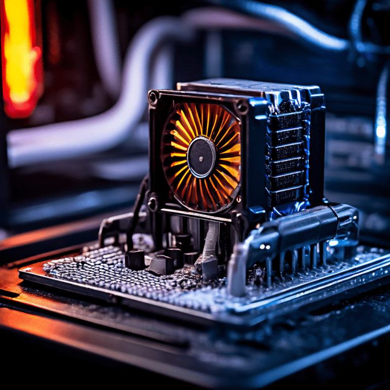 회색 컴퓨터 CPU 쿨러 옆에 빨간 뚜껑의 신상 열구리가 놓여 있고, 배경에는 재도포 필요 빈도를 반박하는 차트가 있는 모습이다.