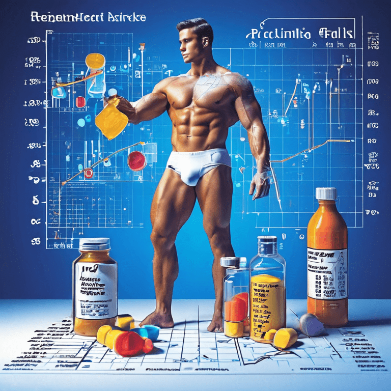 완벽한 몸매를 약속하는 수학 방정식이 약과 마케팅 그래프로 변형되며, 속임수로 가득한 광고 산업의 허구성을 폭로하는 개념적 이미지입니다.