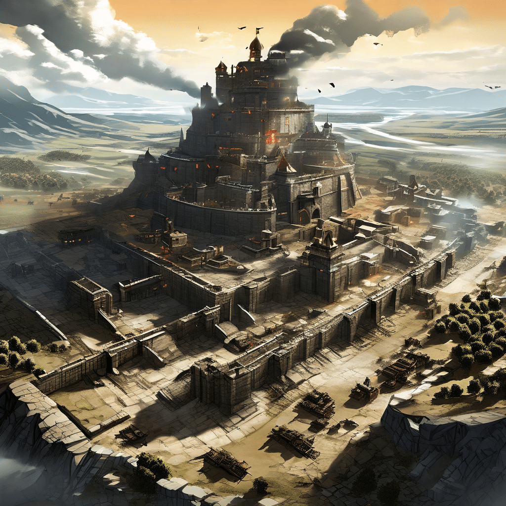 디지털 전장 지도에서 한쪽이 압도적으로 높고 견고하게 요새화된 불균형한 전력 구도를 시각적으로 표현한 전략 분석 자료 이미지입니다.