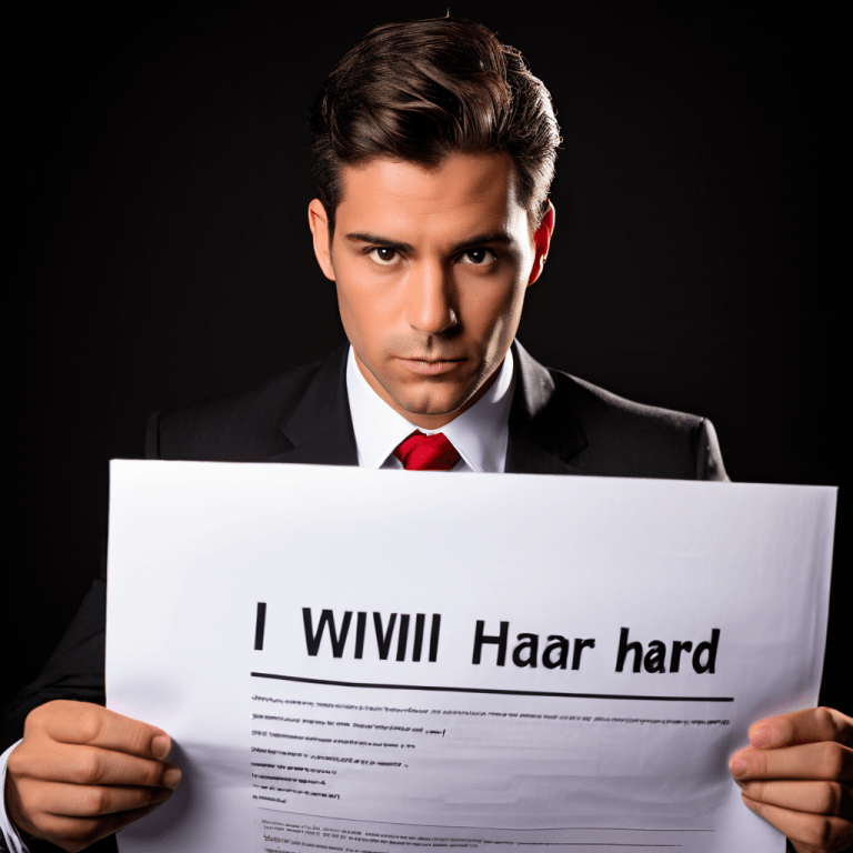 경력이 부족한 구직자의 단순한 열정 표현인 '열심히 하겠습니다'라는 문구가 회계 감사관의 검증을 거쳐 적합하지 않음을 상징적으로 보여주는 이미지입니다.