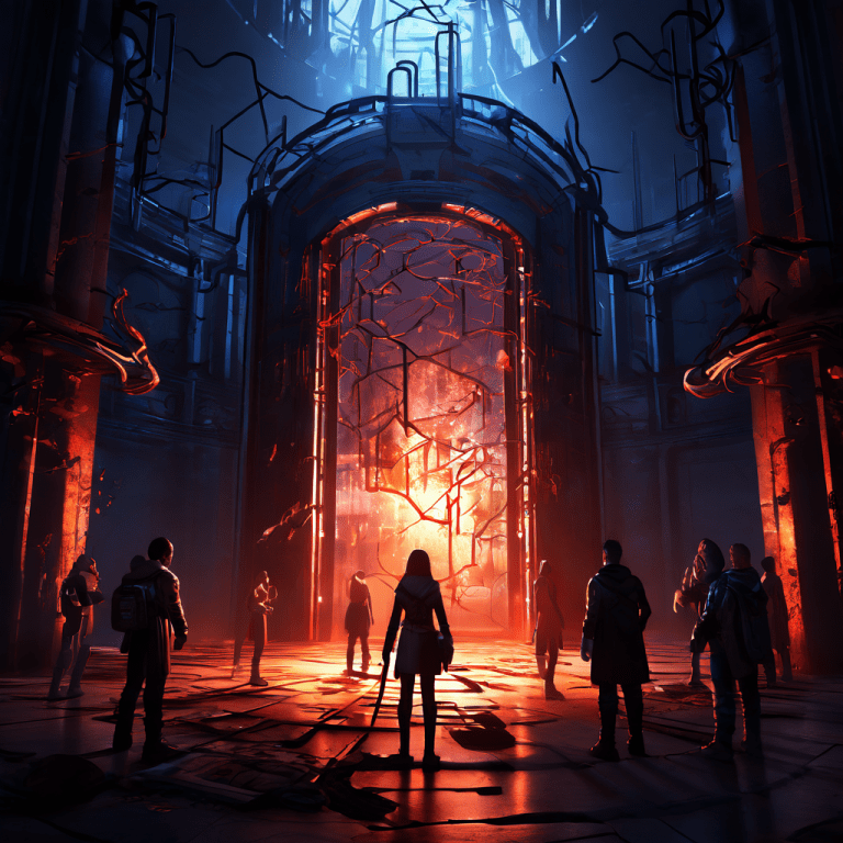 중앙 서버가 균열을 보이며 빛나고 있고 잠긴 문들로 둘러싸인 가운데, 열쇠를 가진 소수만 접근할 수 있고 다수는 접근이 차단된 디지털 격차와 정보 불평등을 상징적으로 표현한 이미지입니다.