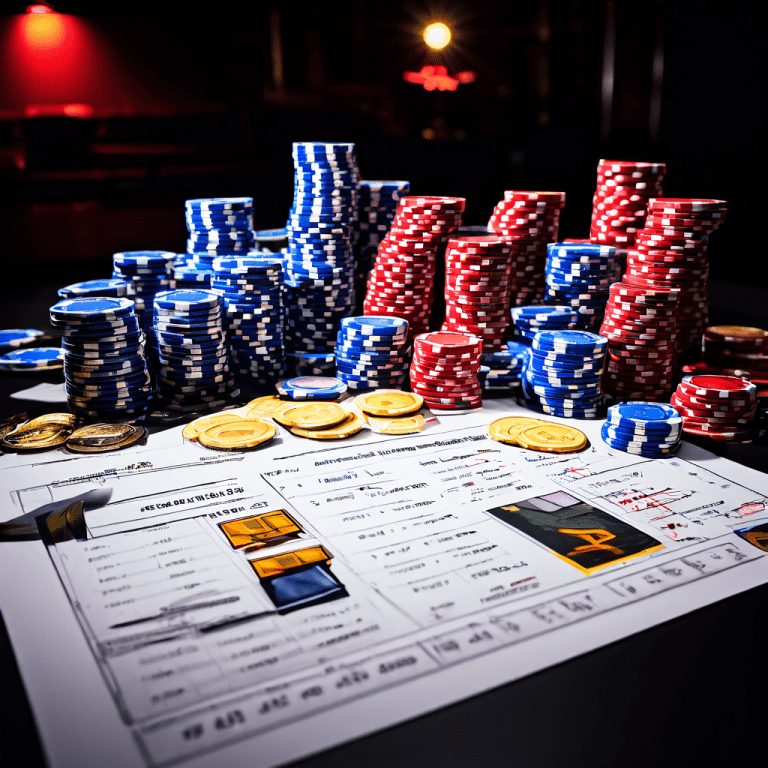 A wide shot of a baccarat table with a dealer's hand placing chips on the felt, a player's hand holding a single chip in mid-air,